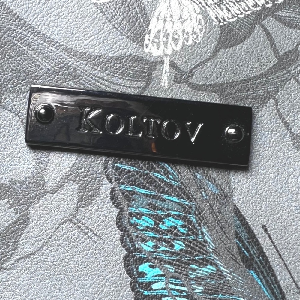 Koltov Grey Butterfly Print Crossbody Bag Handbag Faux Leather Floral Purse - Picture 8 of 15